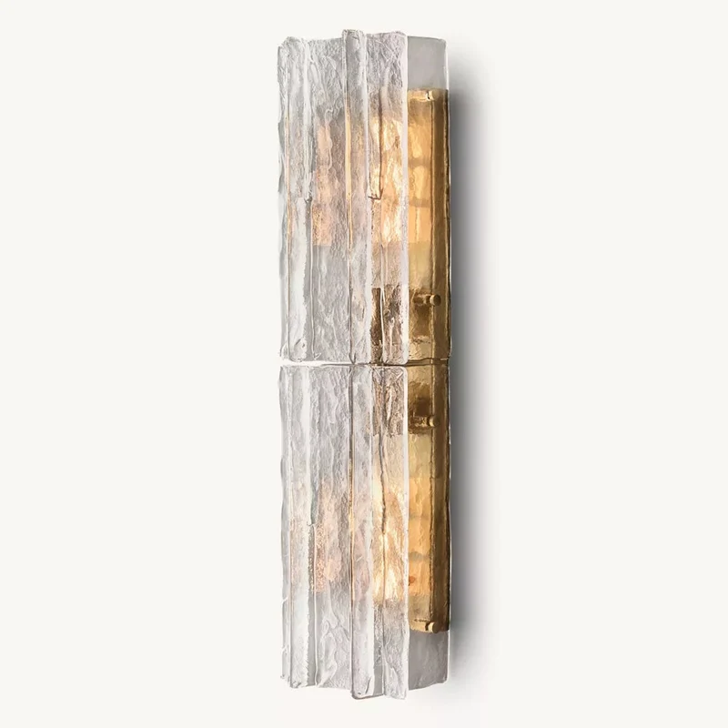 Glazen Wandlamp Geometrisch Staal Helder Glas Wandverlichting Modern Design Woonkamer Slaapkamer Sfeer | Sansoti