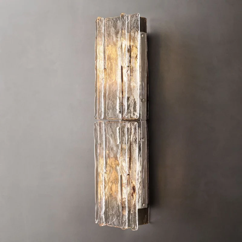 Glazen Wandlamp Geometrisch Staal Helder Glas Wandverlichting Modern Design Woonkamer Slaapkamer Sfeer | Sansoti
