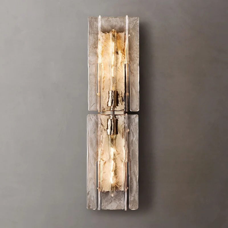 Glazen Wandlamp Geometrisch Staal Helder Glas Wandverlichting Modern Design Woonkamer Slaapkamer Sfeer | Sansoti