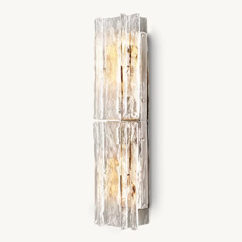 Glazen Wandlamp Geometrisch Staal Helder Glas Wandverlichting Modern Design Woonkamer Slaapkamer Sfeer | Sansoti
