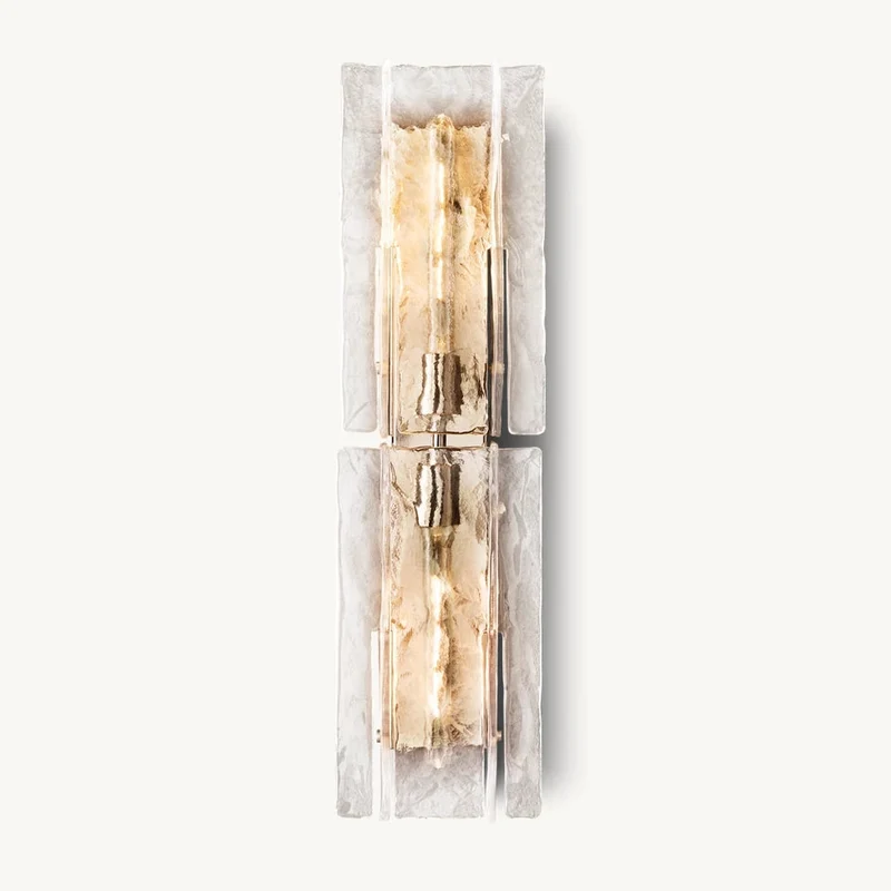 Glazen Wandlamp Geometrisch Staal Helder Glas Wandverlichting Modern Design Woonkamer Slaapkamer Sfeer | Sansoti