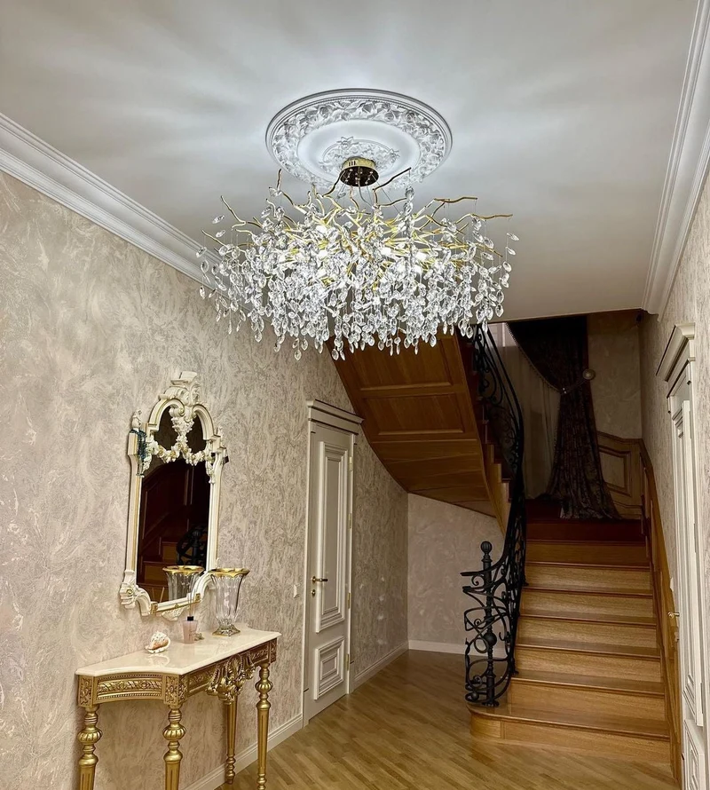 Kristallen Kroonluchter Takontwerp met G9 LED Verlichting Dimbaar voor Eetkamer Woonkamer Sfeerverlichting | Sansoti