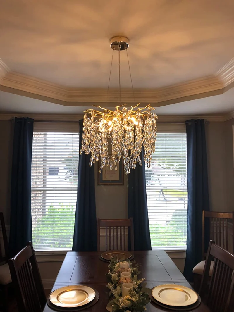 Kristallen Kroonluchter Takontwerp met G9 LED Verlichting Dimbaar voor Eetkamer Woonkamer Sfeerverlichting | Sansoti