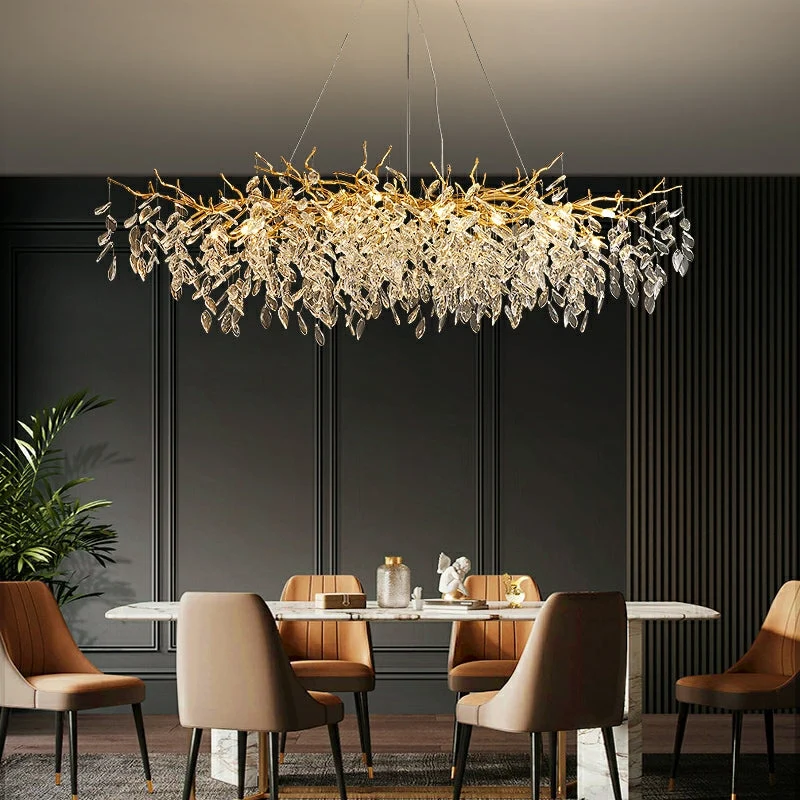 Kristallen Kroonluchter Takontwerp met G9 LED Verlichting Dimbaar voor Eetkamer Woonkamer Sfeerverlichting | Sansoti