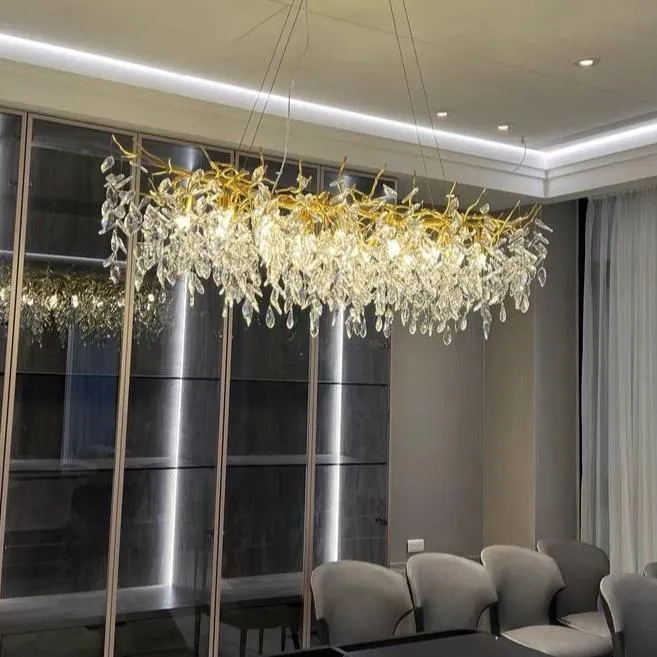 Kristallen Kroonluchter Takontwerp met G9 LED Verlichting Dimbaar voor Eetkamer Woonkamer Sfeerverlichting | Sansoti