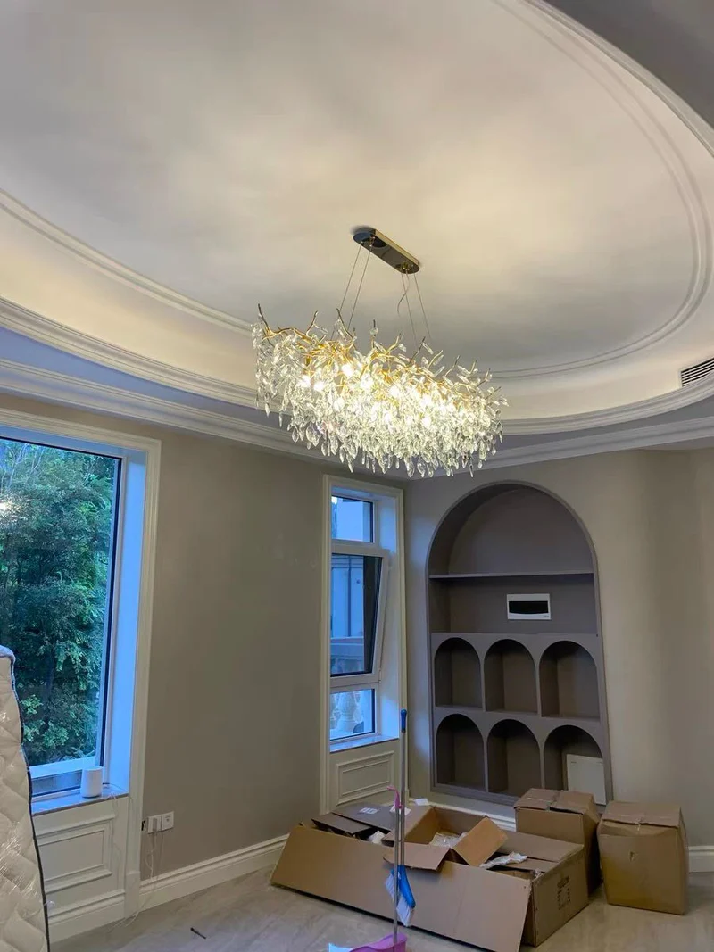 Kristallen Kroonluchter Takontwerp met G9 LED Verlichting Dimbaar voor Eetkamer Woonkamer Sfeerverlichting | Sansoti