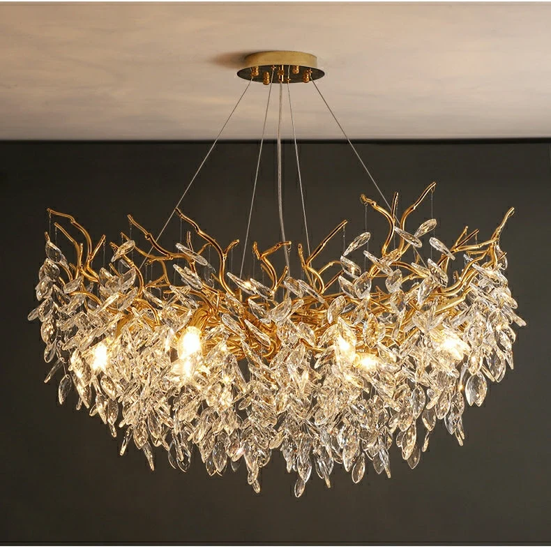 Kristallen Kroonluchter Takontwerp met G9 LED Verlichting Dimbaar voor Eetkamer Woonkamer Sfeerverlichting | Sansoti