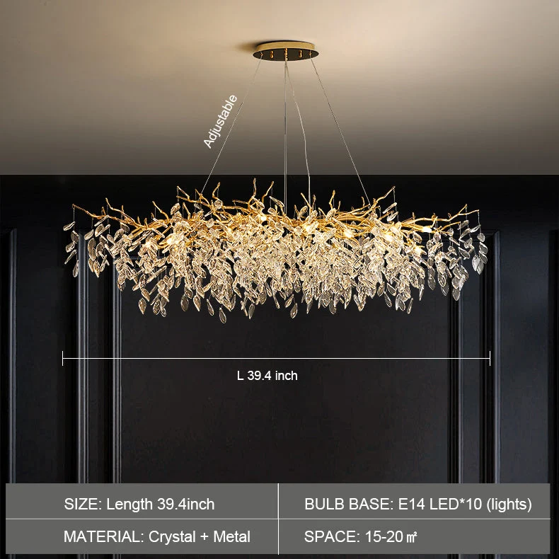 Kristallen Kroonluchter Takontwerp met G9 LED Verlichting Dimbaar voor Eetkamer Woonkamer Sfeerverlichting | Sansoti