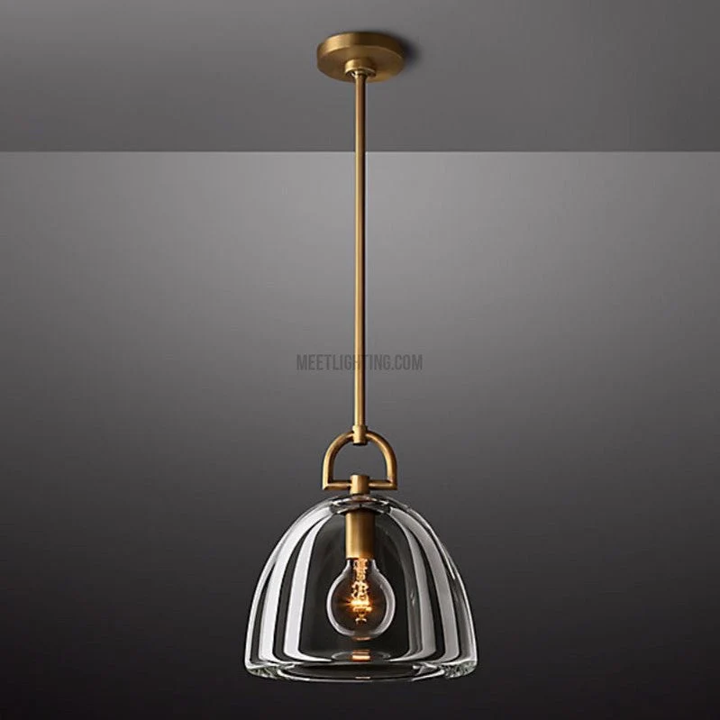 Glazen Koepel Hanglamp Messing E26 Verstelbaar Eetkamer Keukenverlichting Dimbaar Modern Design 7-14 Inch | Sansoti