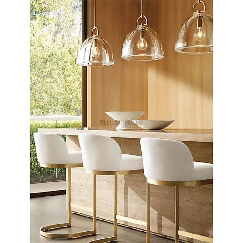 Glazen Koepel Hanglamp Messing E26 Verstelbaar Eetkamer Keukenverlichting Dimbaar Modern Design 7-14 Inch | Sansoti