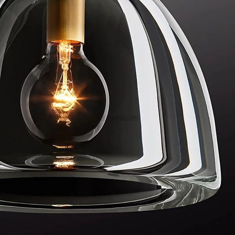 Glazen Koepel Hanglamp Messing E26 Verstelbaar Eetkamer Keukenverlichting Dimbaar Modern Design 7-14 Inch | Sansoti