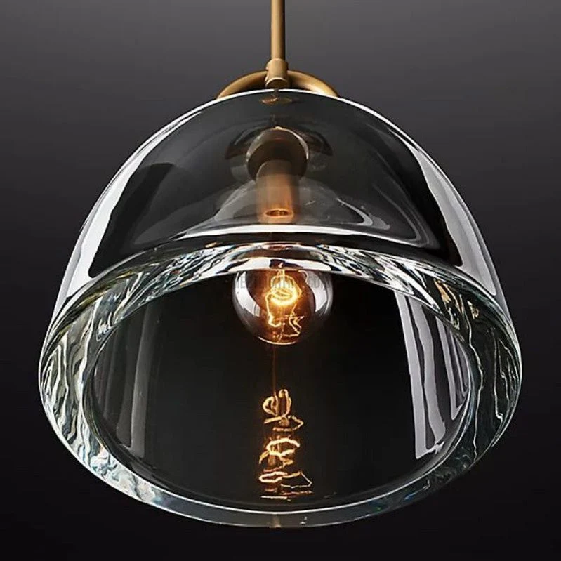 Glazen Koepel Hanglamp Messing E26 Verstelbaar Eetkamer Keukenverlichting Dimbaar Modern Design 7-14 Inch | Sansoti