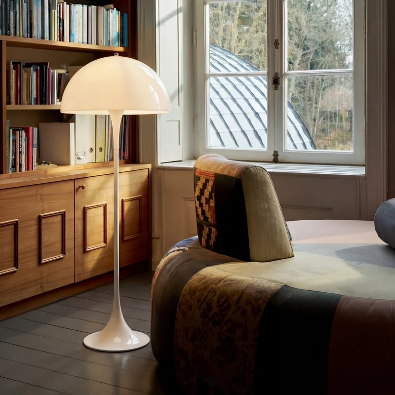 Organische Vloerlamp met Koepelkap Ø50cm | Warmwit LED 3000K | Sculptural Design voor Woonkamer Slaapkamer | Sansoti