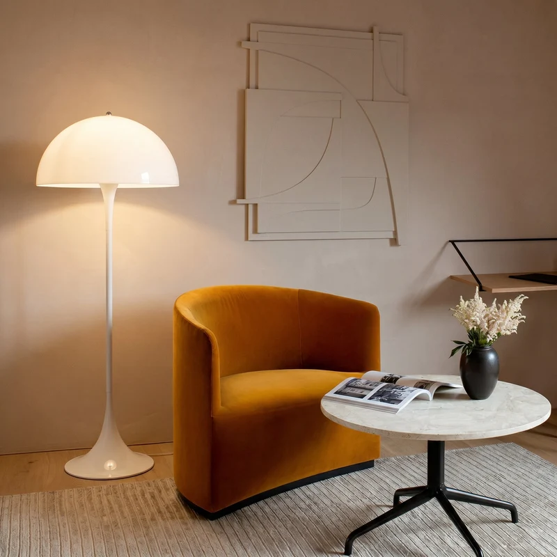 Organische Vloerlamp met Koepelkap Ø50cm | Warmwit LED 3000K | Sculptural Design voor Woonkamer Slaapkamer | Sansoti