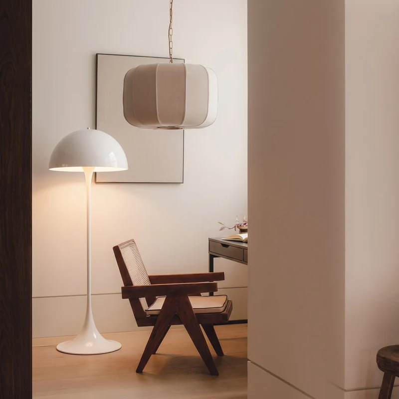Organische Vloerlamp met Koepelkap Ø50cm | Warmwit LED 3000K | Sculptural Design voor Woonkamer Slaapkamer | Sansoti