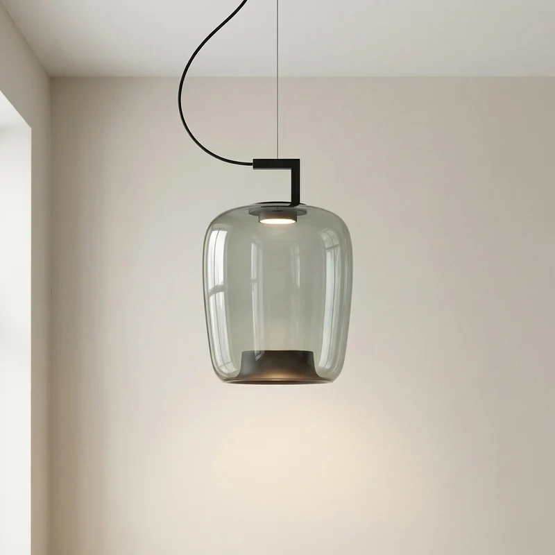 Glazen Hanglamp E27 IJzer Modern Warm Wit Keuken Eetkamer Verstelbaar Sfeervol Licht Design Scandinavisch | Sansoti