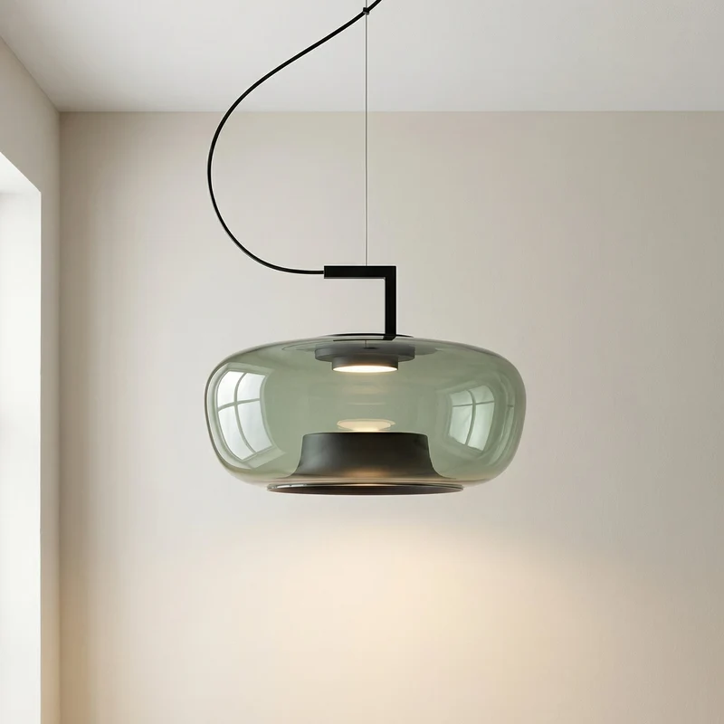 Glazen Hanglamp E27 IJzer Modern Warm Wit Keuken Eetkamer Verstelbaar Sfeervol Licht Design Scandinavisch | Sansoti