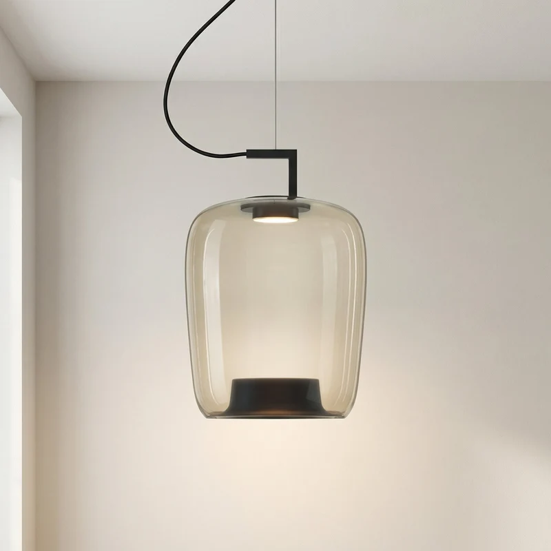Glazen Hanglamp E27 IJzer Modern Warm Wit Keuken Eetkamer Verstelbaar Sfeervol Licht Design Scandinavisch | Sansoti