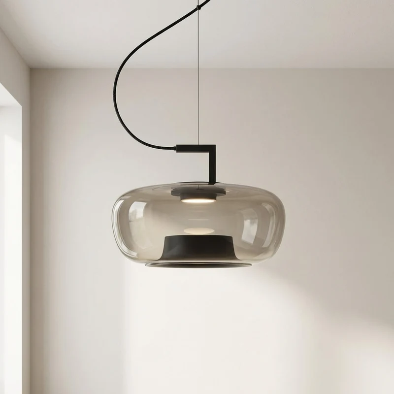 Glazen Hanglamp E27 IJzer Modern Warm Wit Keuken Eetkamer Verstelbaar Sfeervol Licht Design Scandinavisch | Sansoti