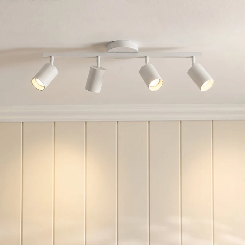 Verstelbare plafondspot 4-lichts zwart wit aluminium GU10 fitting woonkamer keuken spotverlichting modern | Sansoti