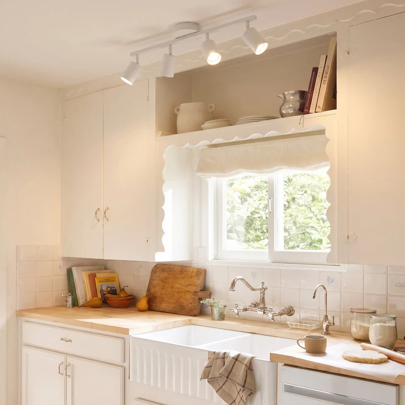 Verstelbare plafondspot 4-lichts zwart wit aluminium GU10 fitting woonkamer keuken spotverlichting modern | Sansoti