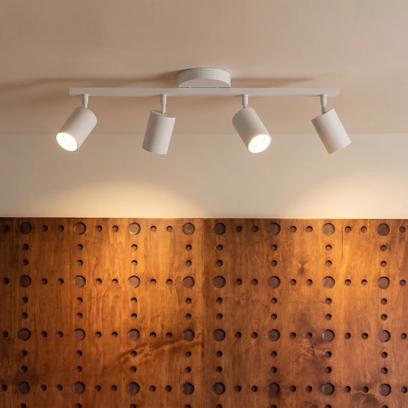 Verstelbare plafondspot 4-lichts zwart wit aluminium GU10 fitting woonkamer keuken spotverlichting modern | Sansoti