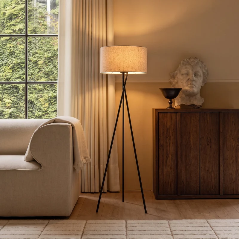 Staande Lamp Zijden Stof 160cm Warmwit 3000K Woonkamer Slaapkamer Leeshoek Scandinavisch Design Sfeerverlichting | Sansoti