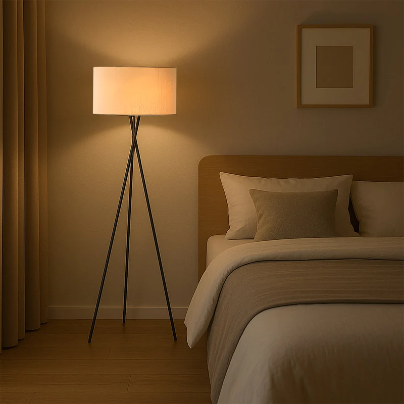 Staande Lamp Zijden Stof 160cm Warmwit 3000K Woonkamer Slaapkamer Leeshoek Scandinavisch Design Sfeerverlichting | Sansoti