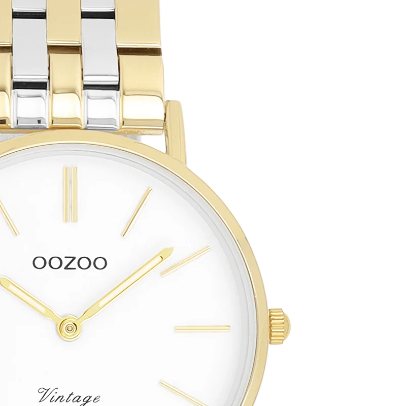 OOZOO Vintage Damenuhr In Gold Und Weiß C20407