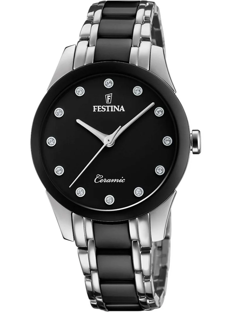 Festina Ceramic F20499/3 Damenuhr Schwarz • Keramik-Lünette • Mineralglas