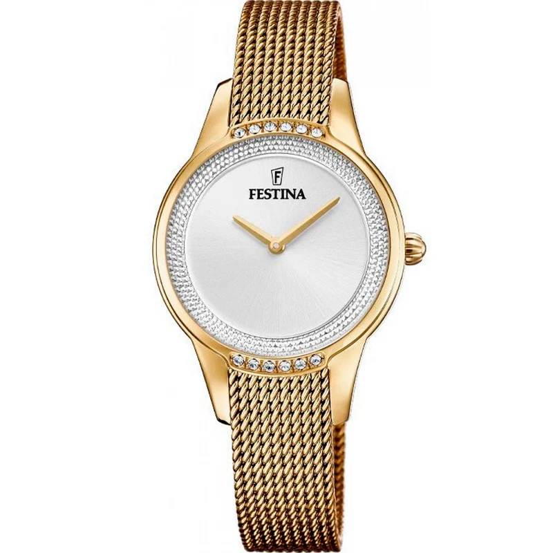 Festina Mademoiselle F20495/1 Damenuhr Silber • Zirkonia-besetztes Stahlgehäuse • Mineralglas