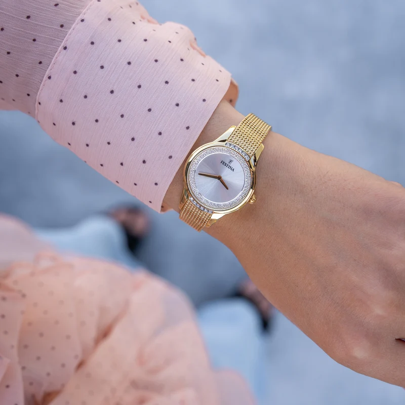 Festina Mademoiselle F20495/1 Damenuhr Silber • Zirkonia-besetztes Stahlgehäuse • Mineralglas