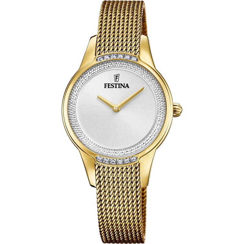 Festina Mademoiselle F20495/1 Damenuhr Silber • Zirkonia-besetztes Stahlgehäuse • Mineralglas