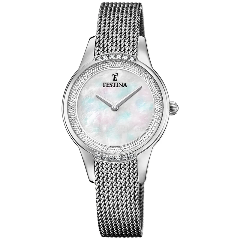 Festina Mademoiselle F20494/4 Damenuhr Beige • Mineralglas • Edelstahlarmband