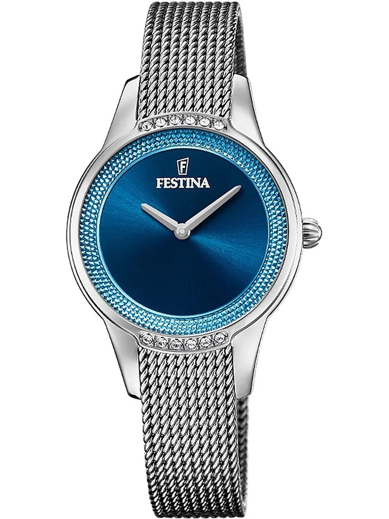 Festina Mademoiselle F20494/2 Damenuhr Blau • Mineralglas • Zirkonia-Besatz