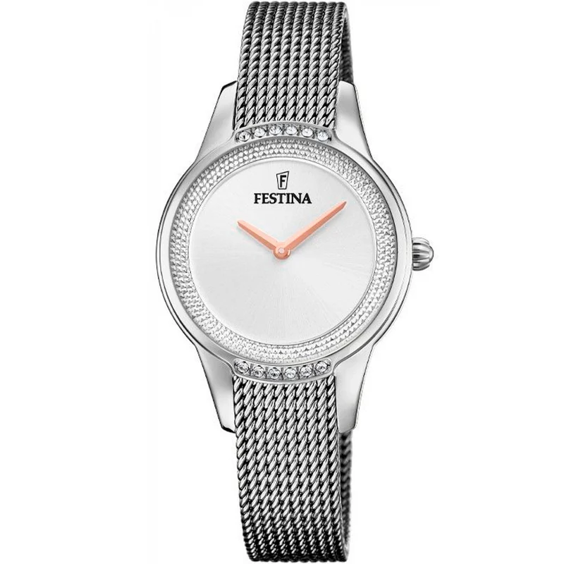 Festina Mademoiselle F20494/1 Damenuhr Silber • Mineralglas mit Zirkonia • Quarzwerk MIYOTA