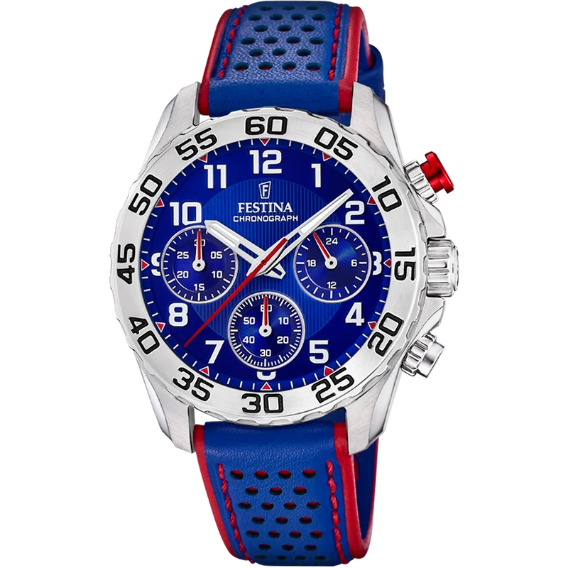 Festina Junior Collection F20458/2 Kinderuhr Blau • Echtlederarmband • Mineralglas