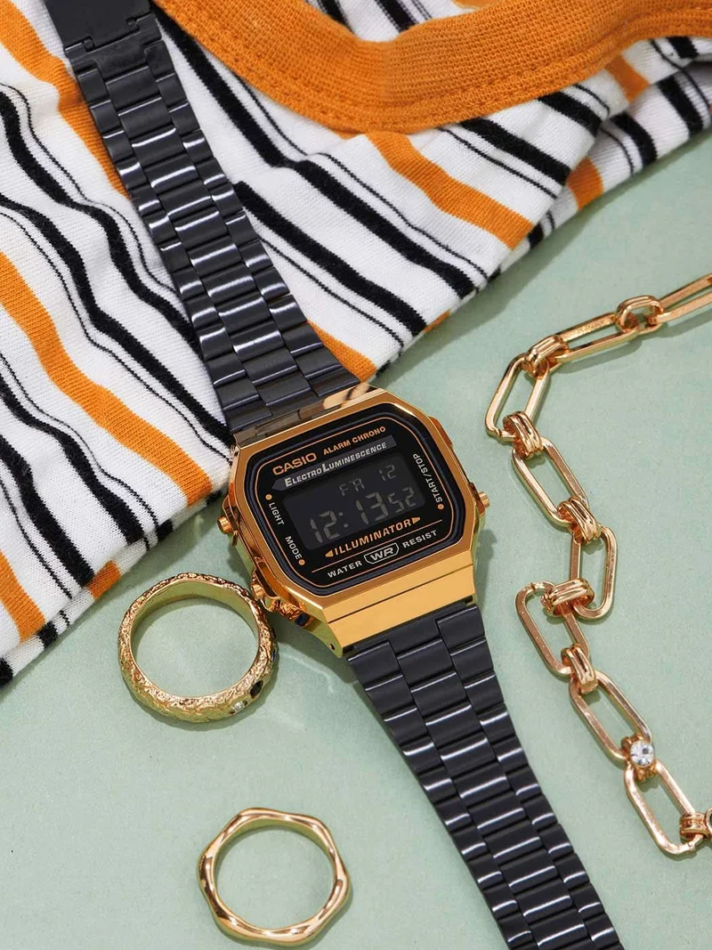 Casio Vintage A168WEGB-1BEF Uhr • Kultiges Retro-Design • Digitaluhr mit Stoppfunktion