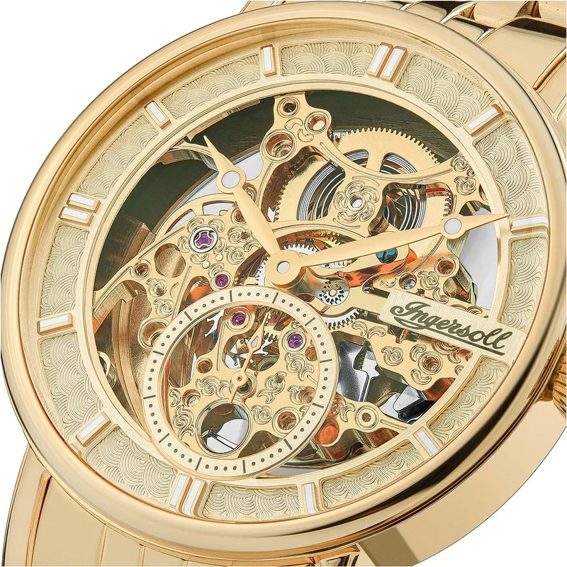 Ingersoll The Herald I00408 Herrenuhr • Skelettiertes Automatikwerk • Gold-Design