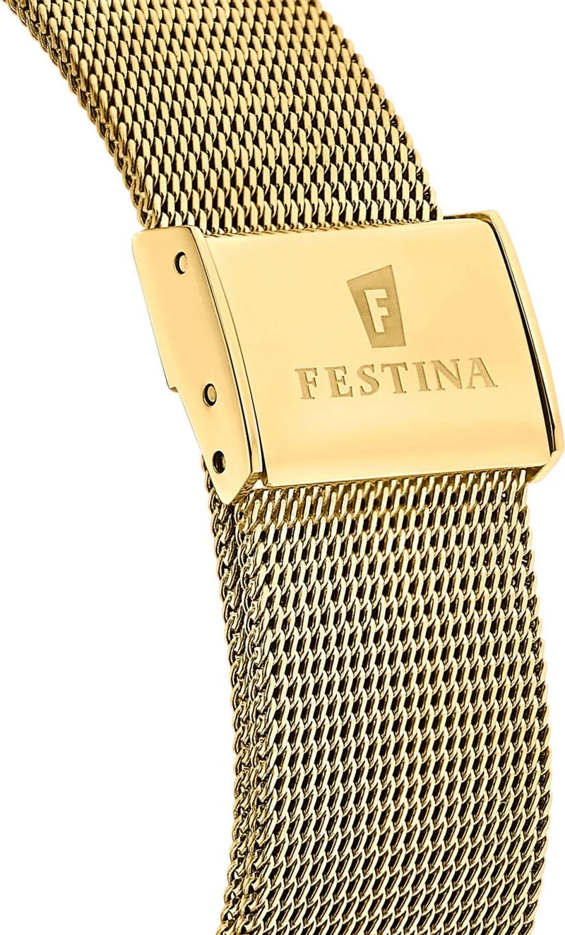 Festina Retro F20569/1 Herrenuhr • Gold-Design • Milanaise