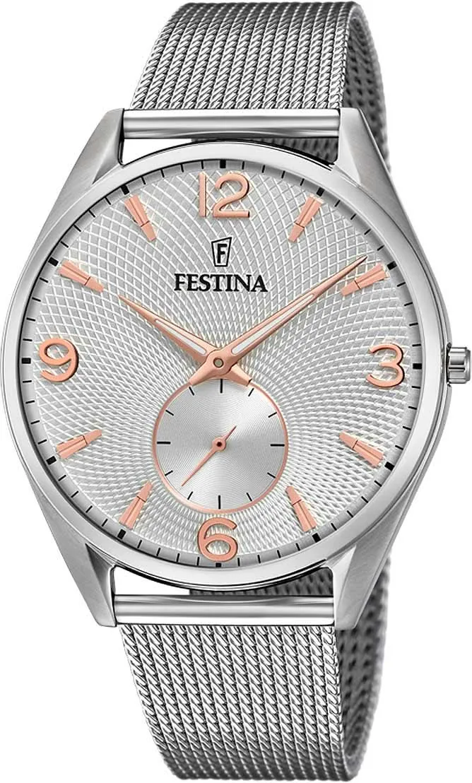 Festina Retro F6869/1 Herrenuhr • Elegantes Vintage-Design • Hochwertiger Edelstahl