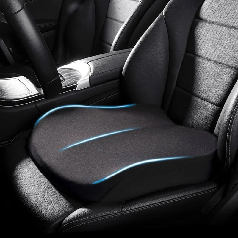 Ergonomisch Autostoelkussen Memory Foam Zwart Grijs Beige Bruin Roze Verhoogde Zitpositie Comfort Lange Ritten | Sansoti