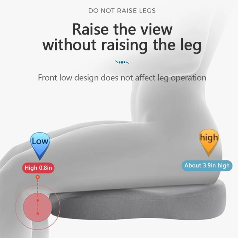 Ergonomisch Autostoelkussen Memory Foam Zwart Grijs Beige Bruin Roze Verhoogde Zitpositie Comfort Lange Ritten | Sansoti