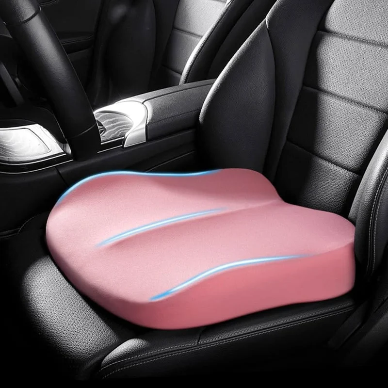 Ergonomisch Autostoelkussen Memory Foam Zwart Grijs Beige Bruin Roze Verhoogde Zitpositie Comfort Lange Ritten | Sansoti
