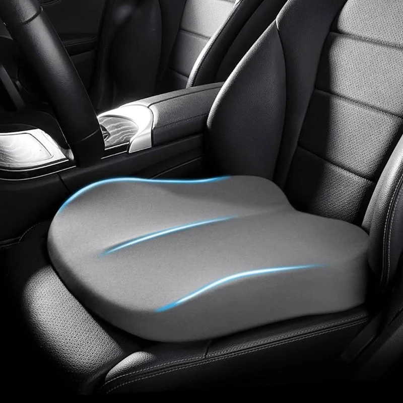 Ergonomisch Autostoelkussen Memory Foam Zwart Grijs Beige Bruin Roze Verhoogde Zitpositie Comfort Lange Ritten | Sansoti