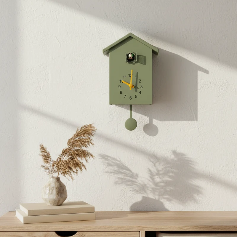 Koekoeksklok Wandklok Hout Quartz Scandinavisch Minimalistisch Retro Nostalgie Woonkamer Keuken Kantoor | Sansoti