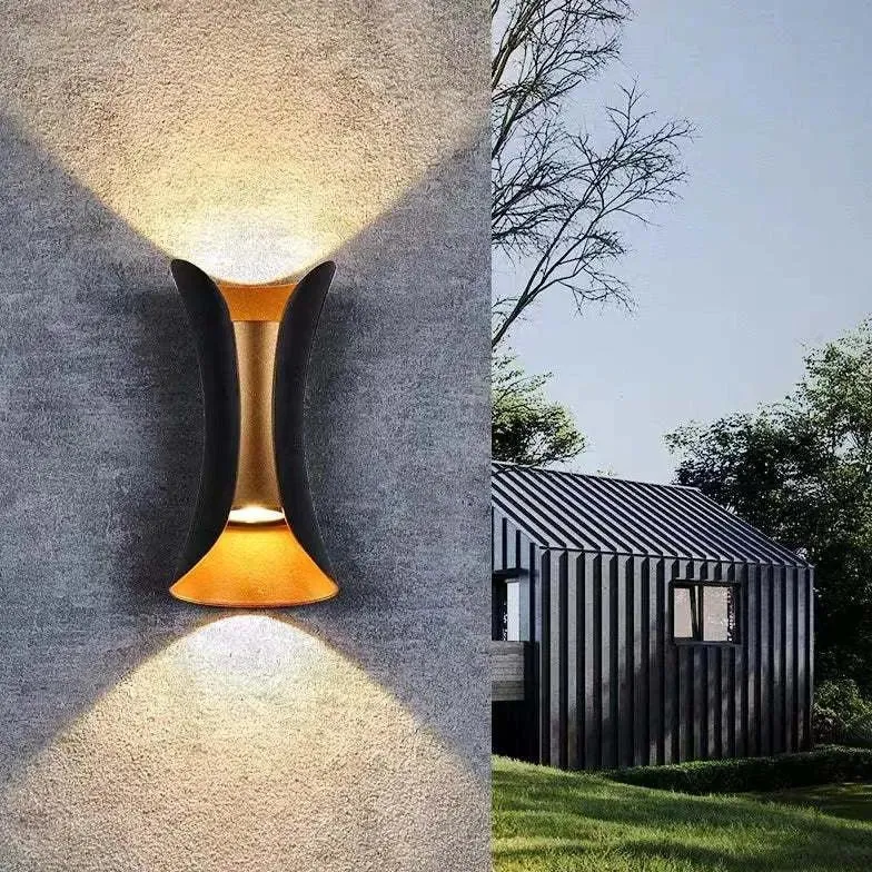 LED Buitenwandlamp Metaal Goudkleurig IP65 Waterdicht voor Tuin Terras Balkon Outdoor Verlichting Wandlamp | Sansoti