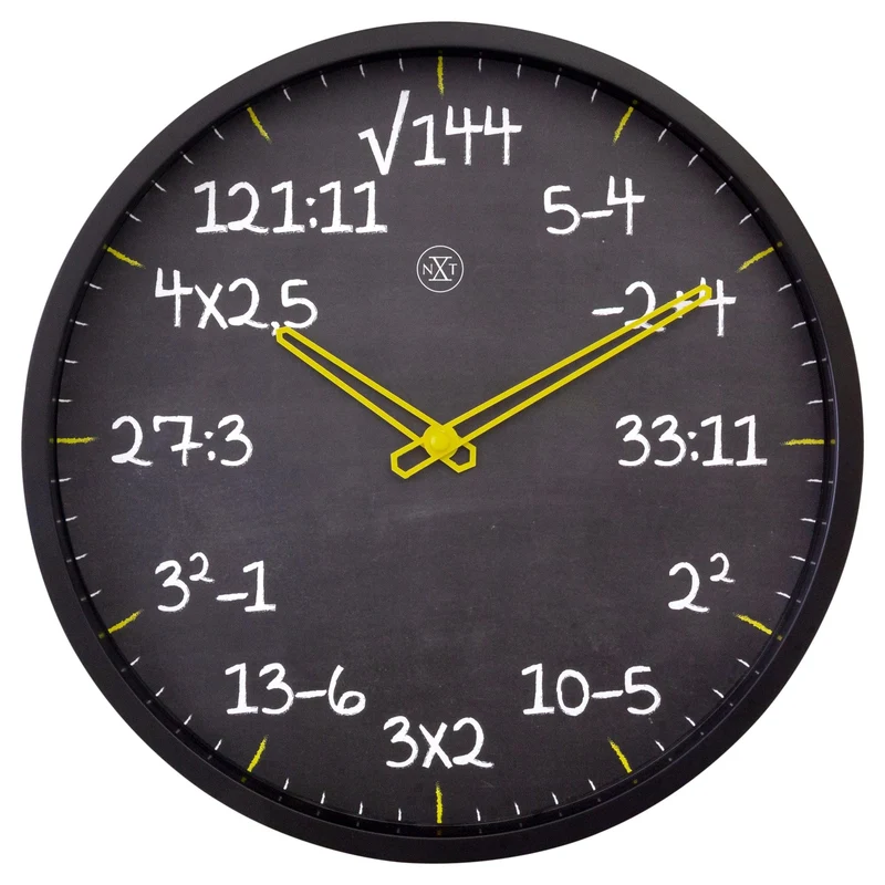 Wall clock 30cm - Silent - Plastic - "Maths"