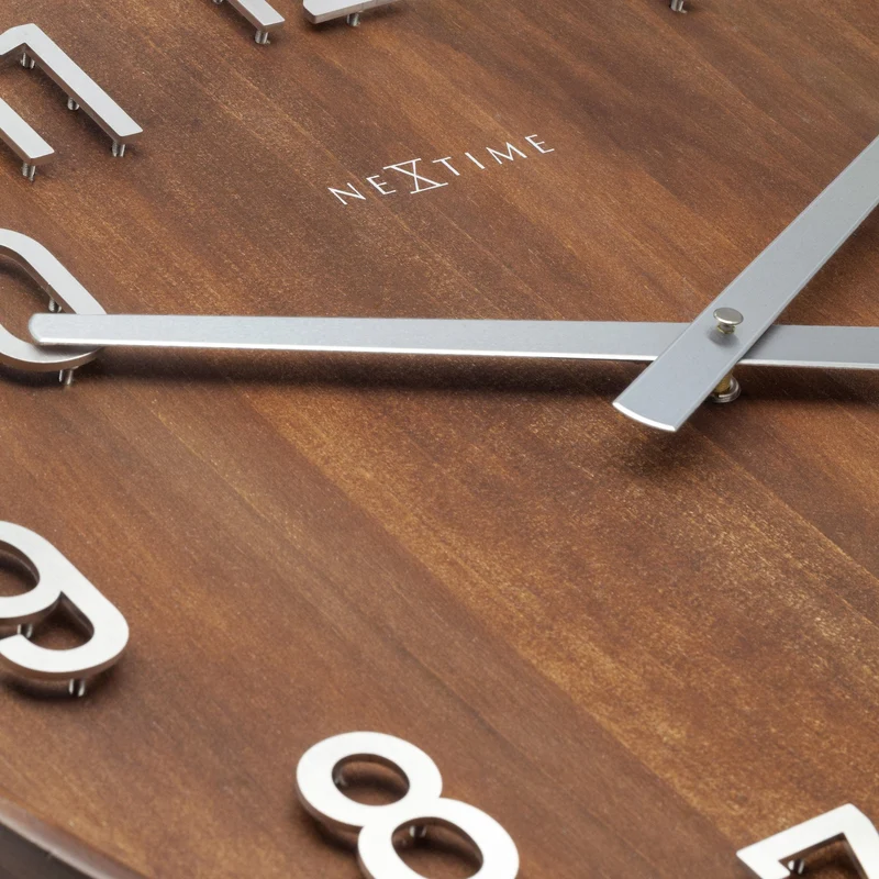 Large Wall clock 50cm - Silent - Wood/Metal - "Precious"