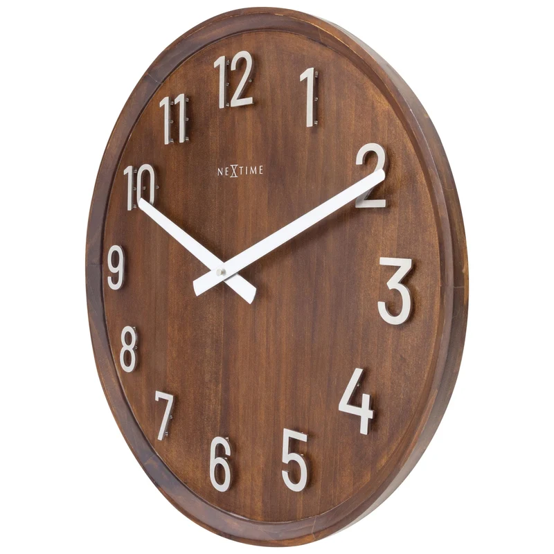 Large Wall clock 50cm - Silent - Wood/Metal - "Precious"